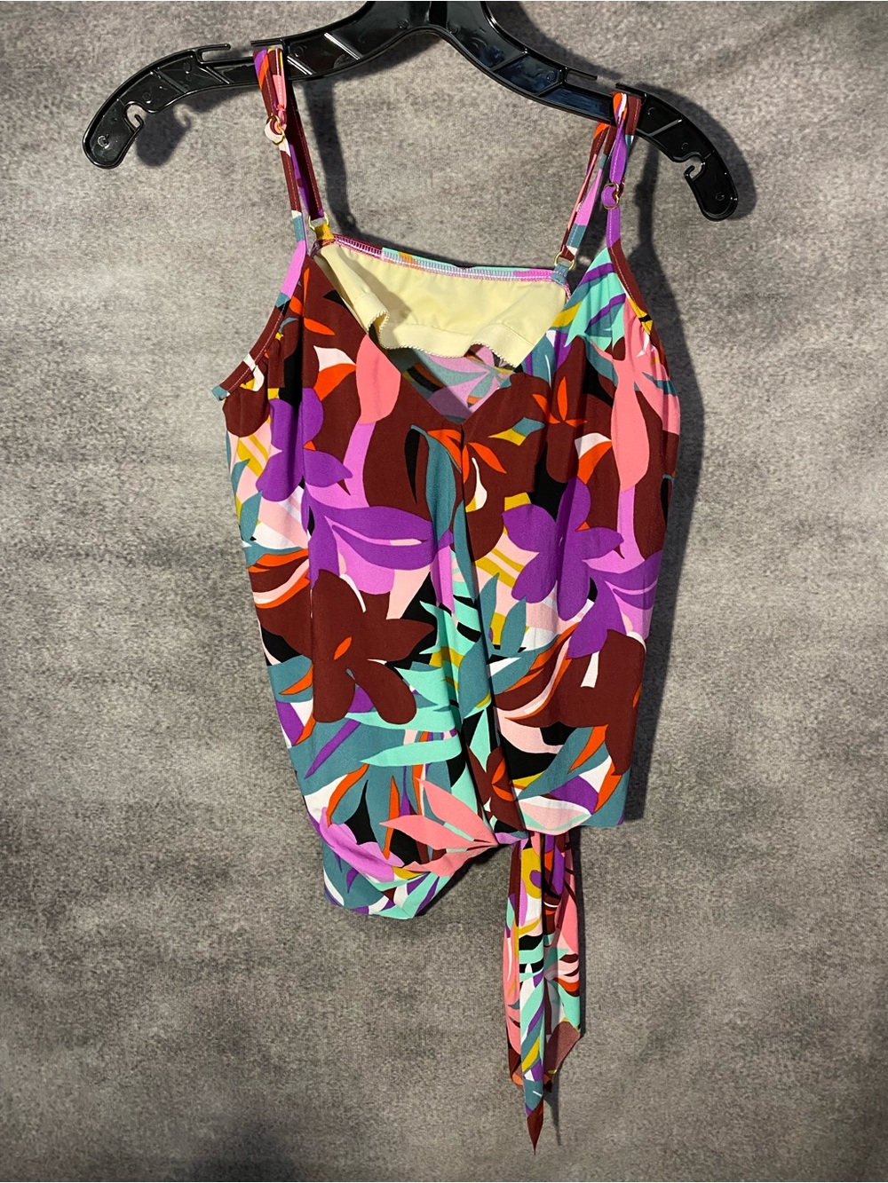 Magicsuit Women’s Size 12 Floral Tankini Top Underwire Built-In Bra Tie Hem